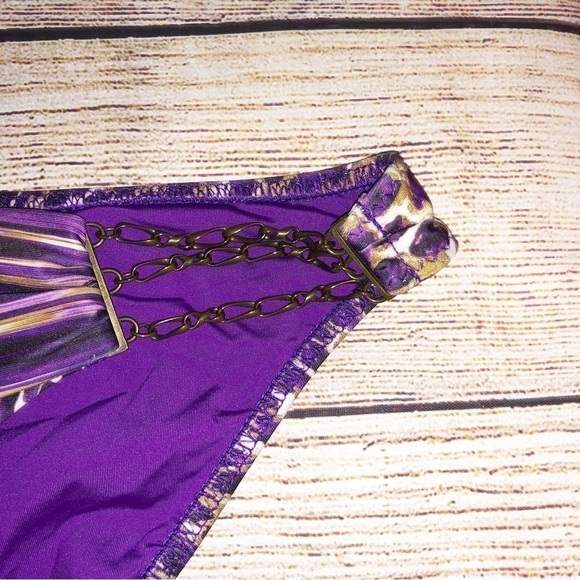 BECCA by Rebecca Virtue On the Prowl Tankini Set Halter Neck Animal Print S/M - Picture 8 of 14